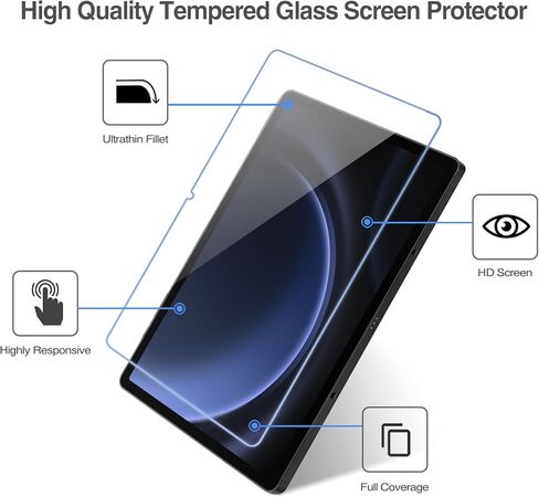 ProCase Screen Protectors Bundle with Keyboard Case for Galaxy Tab S9 FE 5G/ WiFi 10.9 Inch 2023 in Kuwait