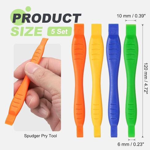 أداة فك Spudger مقاس 12 × 120 مم من PATIKIL، مجموعة أدوات إصلاح حدق بلاستيكية ذات نهايتين مزدوجتين للهواتف المحمولة الذكية والكمبيوتر اللوحي والكمبيوتر المحمول وأجهزة الألعاب الإلكترونية، 4 ألوان in Kuwait
