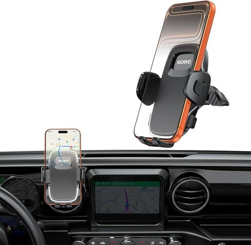 حامل هاتف السيارة لسيارة Jeep Wrangler JL 2018–2023 & Gladiator JT 2020–2023، حامل هاتف بفتحة تهوية مطورة، فتحة تهوية أفضل، تركيب فائق الثبات، دوران 360 درجة، حامل هاتف يناسب معظم الهواتف الذكية in Kuwait