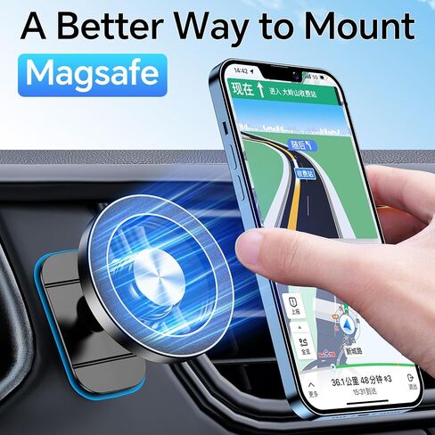 حاملات هاتف Kaistyle لسيارتك مع خطاف معدني [أقوى مغناطيس مطور] حامل هاتف السيارة لـ Magsafe، حامل الهاتف الخلوي بفتحة تهوية للسيارة، حامل هاتف مغناطيسي لهاتف iPhone17 Pro Max 16 15 in Kuwait