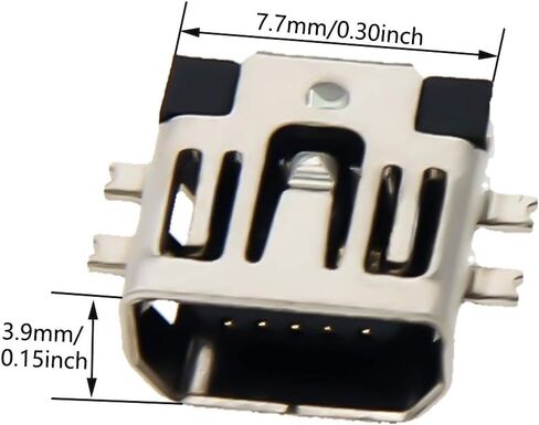 5 قطعة PCB USB موصل 5P أنثى جاك 5 دبوس لوحة غرق الجسم قصيرة ، WuJuntool in Kuwait