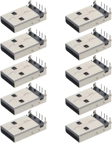 PCB USB موصل USB-AM 2.0 ذكر جاك 4 دبوس 90 درجة 10 قطعة، WuJuntool in Kuwait