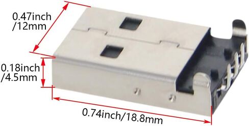 PCB USB موصل USB-AM 2.0 ذكر جاك 4 دبوس 90 درجة 10 قطعة، WuJuntool in Kuwait
