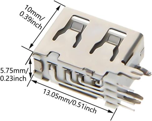 10Pcs PCB USB Connector USB-AF Female Jack 4 Pin Short Body Side Insert 90 Degree No-Edge,WuJuntool in Kuwait