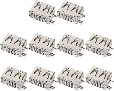 10Pcs PCB USB Connector USB-AF Female Jack 4 Pin Short Body Side Insert 90 Degree No-Edge,WuJuntool in Kuwait