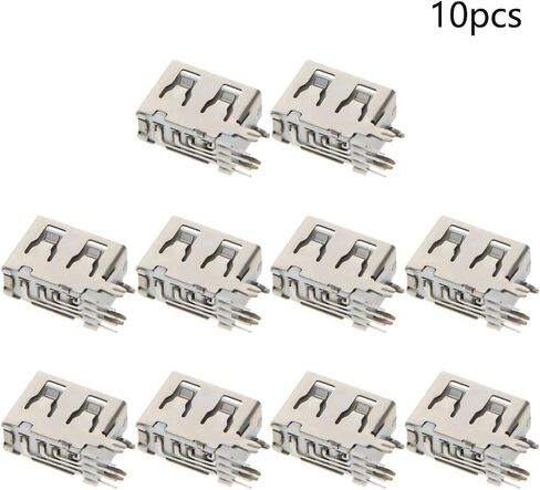 10Pcs PCB USB Connector USB-AF Female Jack 4 Pin Short Body Side Insert 90 Degree No-Edge,WuJuntool in Kuwait