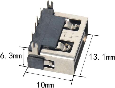20 قطعة USB-A أنثى المقبس وصلة مرفاع 4 دبوس عودة إدراج لا حافة موصل PCB ، إصلاح استبدال محول ، WuJuntool in Kuwait
