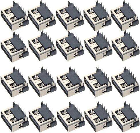 20 قطعة USB-A أنثى المقبس وصلة مرفاع 4 دبوس عودة إدراج لا حافة موصل PCB ، إصلاح استبدال محول ، WuJuntool in Kuwait