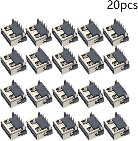20 قطعة USB-A أنثى المقبس وصلة مرفاع 4 دبوس عودة إدراج لا حافة موصل PCB ، إصلاح استبدال محول ، WuJuntool in Kuwait