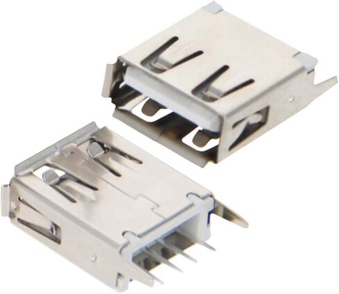 PCB USB موصل نوع A أنثى جاك 4 دبوس 180 درجة عمودي مستقيم إدراج 20 قطعة ، WuJuntool in Kuwait