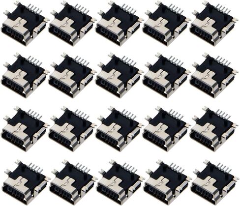 20 قطعة PCB USB موصل 5P أنثى جاك 5 دبوس جسم قصير، WuJuntool in Kuwait