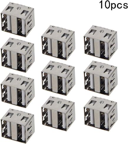 10 قطع USB-A أنثى مقبس جاك موصل 8 دبوس 180 درجة طبقة مزدوجة عمودي مستقيم إدراج 10.5 ملم موصل PCB الفم المسطح، محول استبدال الإصلاح، WuJuntool in Kuwait