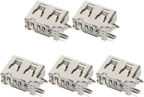5 قطعة PCB USB موصل USB-AF أنثى جاك 4 دبوس قصير الجسم الجانب إدراج 90 درجة لا حافة ، WuJuntool in Kuwait