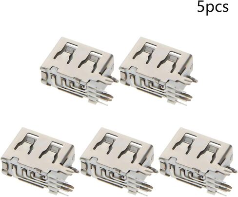 5 قطعة PCB USB موصل USB-AF أنثى جاك 4 دبوس قصير الجسم الجانب إدراج 90 درجة لا حافة ، WuJuntool in Kuwait