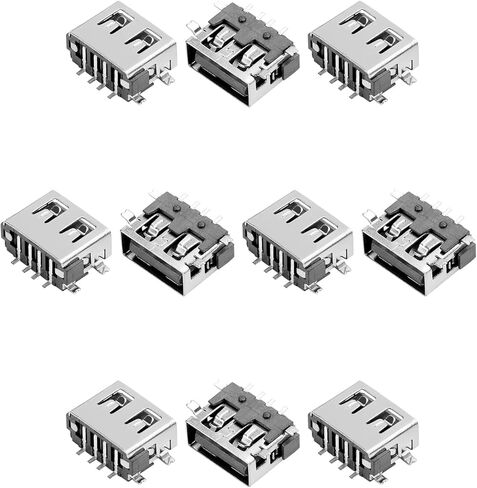 20Pcs USB-AF Female Socket Jack Connector 4 Pin Fully Patch No-Edge PCB Connector, Repair Replacement Adapter,WuJuntool in Kuwait