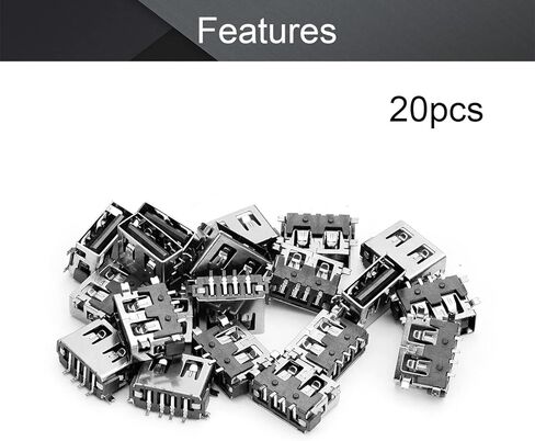20Pcs USB-AF Female Socket Jack Connector 4 Pin Fully Patch No-Edge PCB Connector, Repair Replacement Adapter,WuJuntool in Kuwait