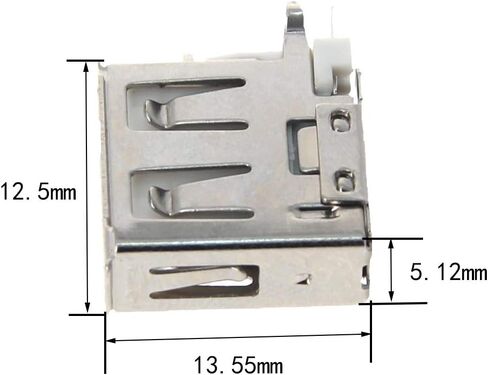 PCB USB موصل USB-AF أنثى جاك 4 دبوس 90 درجة الجانب إدراج قصيرة الجسم كرة لولبية حافة 20 قطعة ، WuJuntool in Kuwait