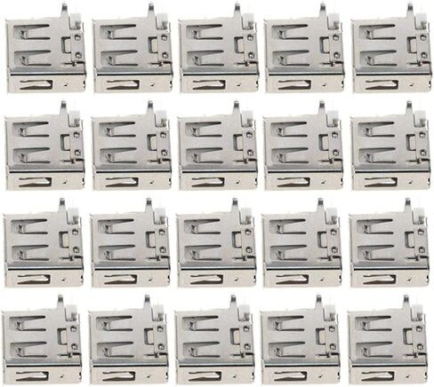 PCB USB موصل USB-AF أنثى جاك 4 دبوس 90 درجة الجانب إدراج قصيرة الجسم كرة لولبية حافة 20 قطعة ، WuJuntool in Kuwait