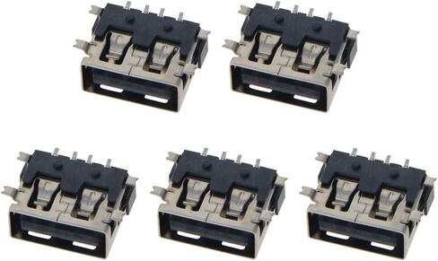 5 قطعة USB-AF أنثى المقبس وصلة مرفاع 4 دبوس التصحيح بالكامل لا حافة موصل PCB ، إصلاح استبدال محول ، WuJuntool in Kuwait