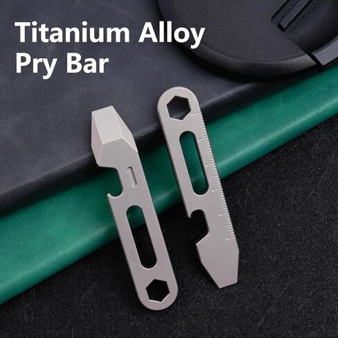 WARHERO 4-in-1 Titanium EDC Pry Bar Multitool with Bottle Opener, Hex Wrench & Ruler, Keychain Pocket Pry Tool for Everyday Carry, Camping & Outdoor Gear in Kuwait