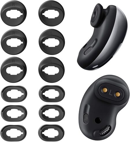 6 Pairs Silicone Ear Tips Replacement Galaxy Buds Live 2020 Earbuds Accessories (Mystic Black) in Saudi Arabia