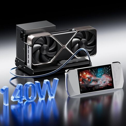 Gugxiom eGPU Dock with OCuLink and Dual Thunderbolt 5, PCIe 4.0 x4 External GPU Enclosure for Main Graphics Card, Supports ATX SFX Power in Kuwait