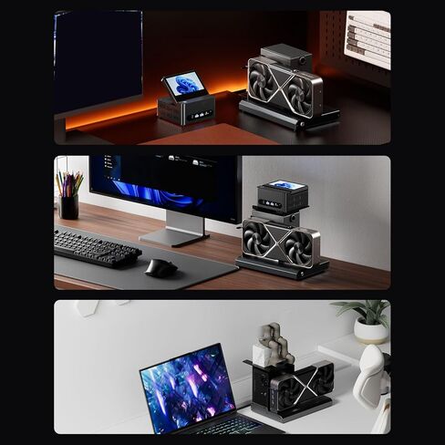 Gugxiom eGPU Dock with OCuLink and Dual Thunderbolt 5, PCIe 4.0 x4 External GPU Enclosure for Main Graphics Card, Supports ATX SFX Power in Kuwait