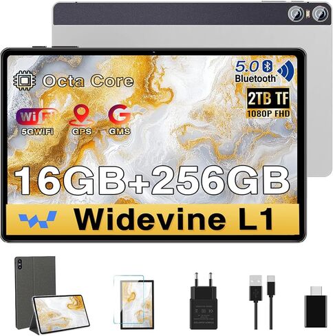 SEBBE 2026 Tablet 11 Inch Android, Gemini AI Screen 2K, 16GB RAM +256G + 2TB TF, 10000mAh, 2.0 GHz Octa-Core,Widevine L1,8 MP + 20 MP+2 MP,2000 * 1200 Pixels,Bluetooth 5.0 Silver in Kuwait