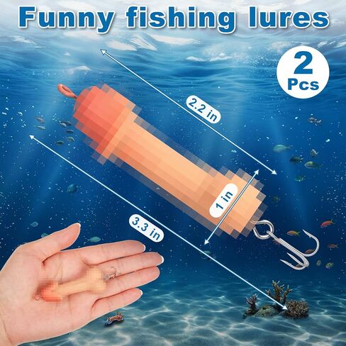 2 Pcs Fishing Lure, Top Water Bass Fishing Lure-Suitable for All Water Layers, Lure with Triple Hooks for Anglers in Kuwait