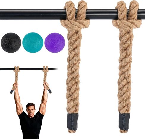 Rope Grips for Pull Ups, Enhance Grip Strength & Endurance, Versatile Fitness Accessory for Dumbbells & Barbells, Pull Up Bars Durable & Comfortable Design in Kuwait