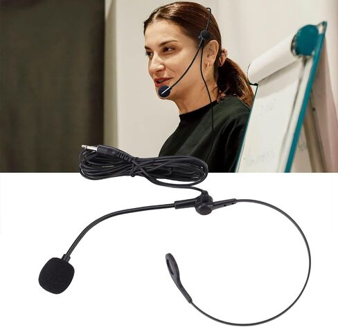 Sorandy Headset Microphone, Wired Headset Mic, Flexible Adjustable Boom Mic with 1.2m Cable, Ideal for Singing, Speech, Teaching & Presenter Amplifier in Kuwait