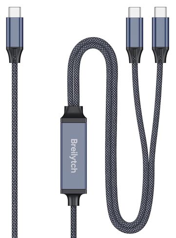 كابل شحن متعدد USB C، كابل USB C إلى نوع C بقوة 140 واط، كابل شاحن USB A إلى USB C بطول 6.6 قدم، سلك شحن سريع 2 في 1 لأجهزة iPhone 17/16 Series والهواتف المحمولة والأجهزة اللوحية والمزيد (مضفر، رمادي) in Kuwait
