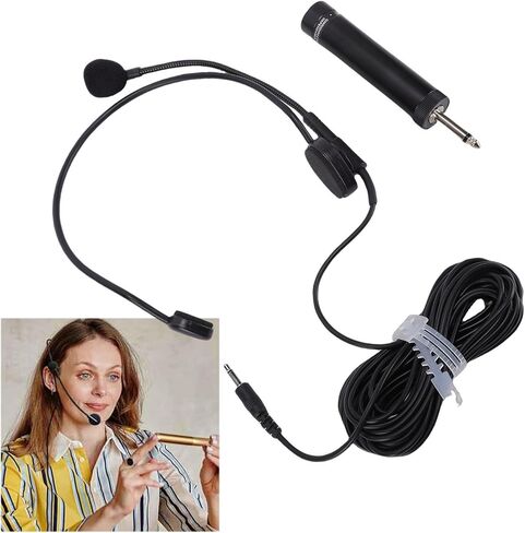 Sorandy Headset Microphone, 3.5mm Jack HiFi Sound Mic, 360 Adjustable Boom Microphone with Flexible Design, Ideal for Voice Amplifier, Teacher, Presenter, Singing & Speech in Kuwait