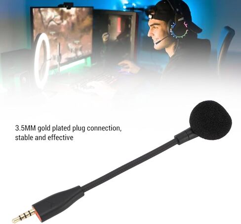 Gaming Headset Mic, High Sensitivity Microphone with Adjustable Gooseneck and 3.5mm Gold Plated Connector, for MMX100 MMX150 Headsets in Kuwait
