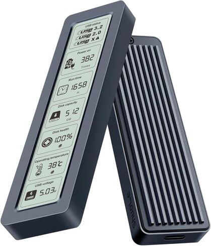 حاوية M.2 SSD مع شاشة عرض USB3.2 Gen2 Type C SSD Heartsink Box M.2 SSD Case NVMe SATA Dual Protocol 10Gbps in Kuwait