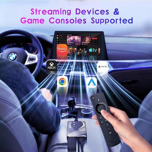 ترقية 2026 【 3 في 1 】 HDMI مدخل تلفزيون السيارة ومحول CarPlay اللاسلكي وAndroid Auto، بث عصا التلفاز/i-Phone/هاتف Android إلى سيارتك، التوصيل والتشغيل لاستريو السيارة في المصنع 2016+ in Kuwait