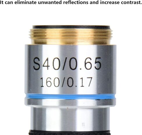 YWBL-WH 40X Achromatic Objective Lens, Aluminum Alloy, High Contrast for Biological Microscopes, 160mm Tube Length for Lab Education and Cell Observation in Kuwait