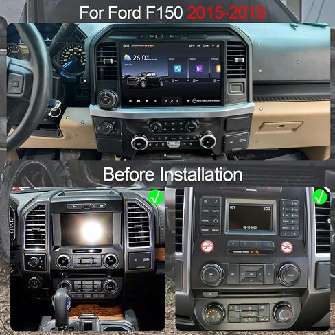 ستيريو سيارة 13.1 بوصة Android 14 لسيارة Ford F150 2015-2021، راديو سيارة 4 جيجابايت + 64 جيجابايت، Carplay لاسلكي وAndoird Auto، شاشة HD 1920 * 1200 2K، بلوتوث 5.0، ترقية وحدة رأس الملاحة GPS in Kuwait