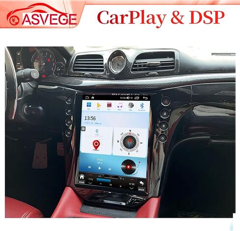 راديو سيارة Android 12.1 بوصة تم ترقيته لسيارة Maserati GT GranTurismo 2007-2015 مشغل الوسائط المتعددة GPS والملاحة Carplay WiFi 4G وحدة استبدال مستقبل ستيريو تلقائي (4G 64GB Carplay)-LRD in Kuwait