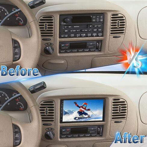 راديو ستيريو للسيارة Android 14 Double Din متوافق مع Ford Expedition 1998-2002، راديو سيارة بشاشة تعمل باللمس مقاس 7 بوصات مع تشغيل لاسلكي Android Auto GPS WiFi Bluetooth RDS DSP SWC Mic كاميرا احتياطية in Kuwait