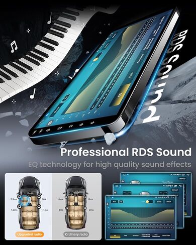 [8Core 4G+64G] Android Car Radio for Honda Civic 2013 2014 2015: 9" Touch Screen Stereo with CarPlay Android Auto 5G WiFi GPS Bluetooth FM AM RDS SWC Mirror Link, Free Camera (Non-J.B.L Version) in Kuwait