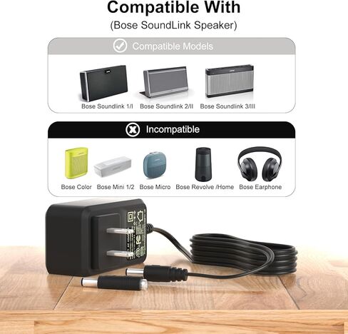 17V Charger Compatible for Bose Soundlink 3 - Fit for Bose Soundlink Wireless Speaker I II III 1 2 3, Power Cord Cable for Bose 306386-101, 369946-1300, 301141, 404600, 414255, S024R in Kuwait