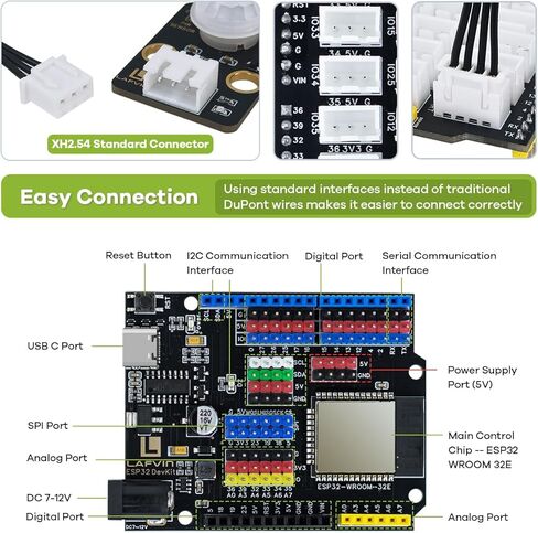 مجموعة تعلم LAFVIN ESP32 IoT مع ESP32 DevKit، وحدة RFID، شاشة LCD1602، برامج تعليمية مفصلة، ​​متوافقة مع Arduino IDE in Kuwait