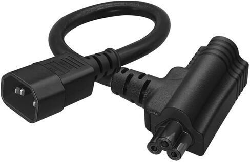 سلك طاقة على الظهر بطول 1 قدم/0.3 متر، IEC C14 إلى C13 و5-15R، 14AWG SJT لشاشة الخادم، سلك طاقة سلسلة Daisy 125V-250V UL مدرج (C14 إلى C13+5-15R، 1FT/0.3M) in Kuwait