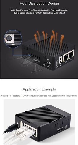 Mini Dual Gigabit Ethernet Mini-Computer Kit Designed for Raspberry Pi Compute Module 4 with Protection Metal Case (Assembled) (CM4-DUAL-ETH-MINI-BOX) in Kuwait