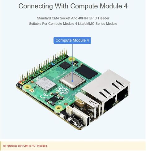 Mini Dual Gigabit Ethernet Mini-Computer Kit Designed for Raspberry Pi Compute Module 4 with Protection Metal Case (Assembled) (CM4-DUAL-ETH-MINI-BOX) in Kuwait
