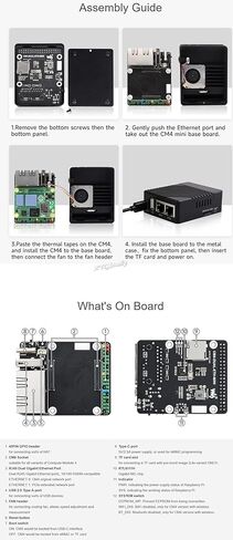 Mini Dual Gigabit Ethernet Mini-Computer Kit Designed for Raspberry Pi Compute Module 4 with Protection Metal Case (Assembled) (CM4-DUAL-ETH-MINI-BOX) in Kuwait
