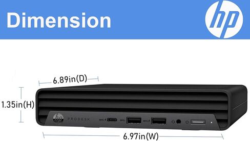 كمبيوتر مكتبي صغير HP ProDesk 600 G6، معالج i5-10500T، سداسي النواة، ذاكرة وصول عشوائي DDR4 سعة 16 جيجابايت، SSD 256 جيجابايت، لوحة مفاتيح وماوس، دعم 4K، واي فاي، بلوتوث، Windows 11 Pro (متجدد) in Kuwait