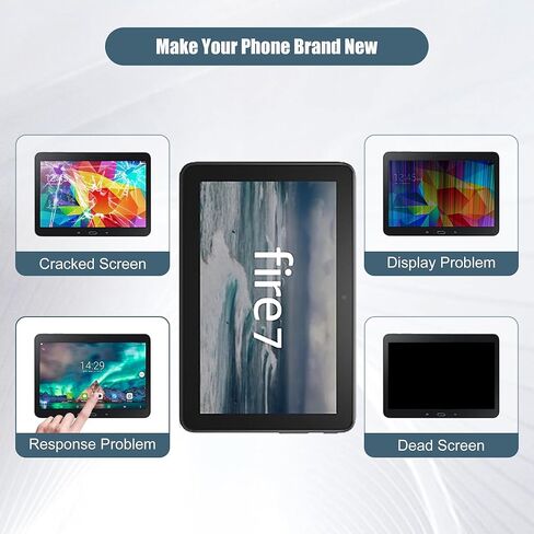 مجموعة محول رقمي لشاشة LCD بديلة تعمل باللمس متوافقة مع HD 7 2022 P8AT8Z 7 بوصة مع أدوات (أسود) in Kuwait