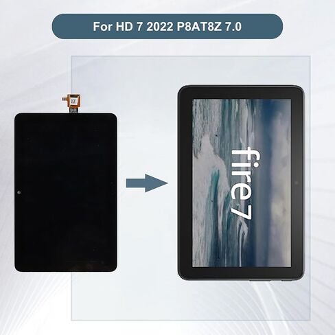 مجموعة محول رقمي لشاشة LCD بديلة تعمل باللمس متوافقة مع HD 7 2022 P8AT8Z 7 بوصة مع أدوات (أسود) in Kuwait